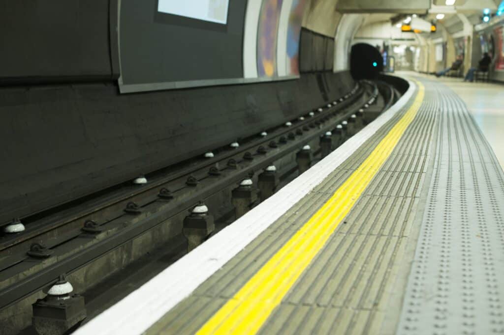 A subway track in London