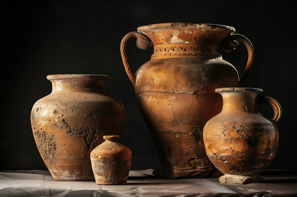 Collection of antique pots